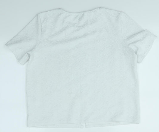 Womens UK Size 16 Warehouse White Basic T-Shirt