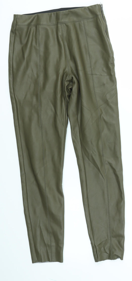 Womens UK Size 8 Topshop Regular Fit  Green Trousers