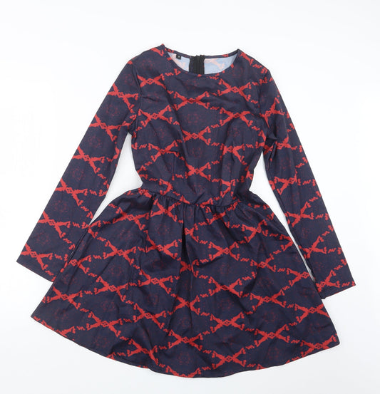 Preworn Womens Blue Geometric  Mini  Size S