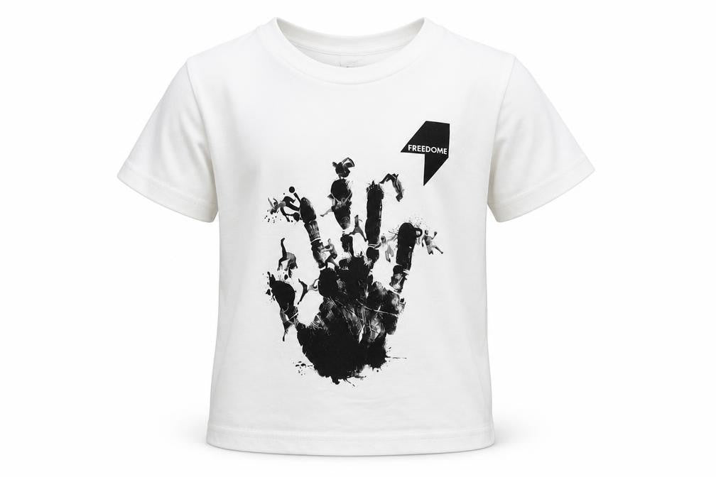Front view of Stars & Stripes boys’ white basic t-shirt, size 5-6, years