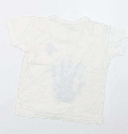Stars & Stripes Boys White   Basic T-Shirt Size 5-6 Years