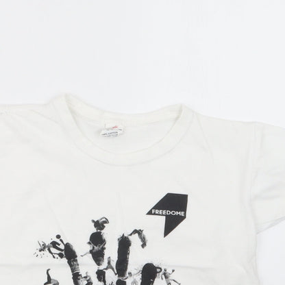 Stars & Stripes Boys White   Basic T-Shirt Size 5-6 Years