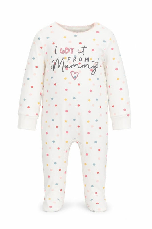 F&F Girls White Polka Dot  Babydoll One Piece Size 3-6 Months