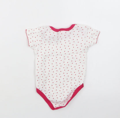 Mini Moi Girls Pink Polka Dot  Babygrow One-Piece Size 3-6 Months