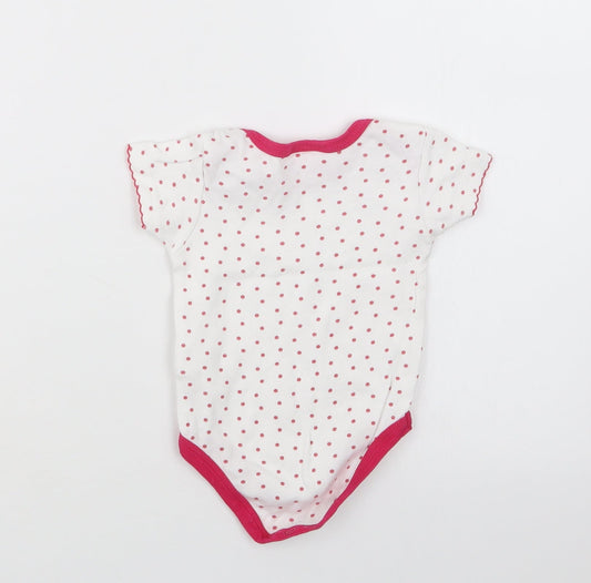 Mini Moi Girls Pink Polka Dot  Babygrow One-Piece Size 3-6 Months