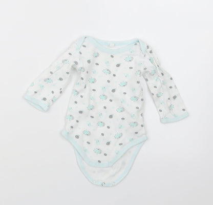 Preworn Baby Blue Geometric  Babygrow One-Piece Size 3-6 Months