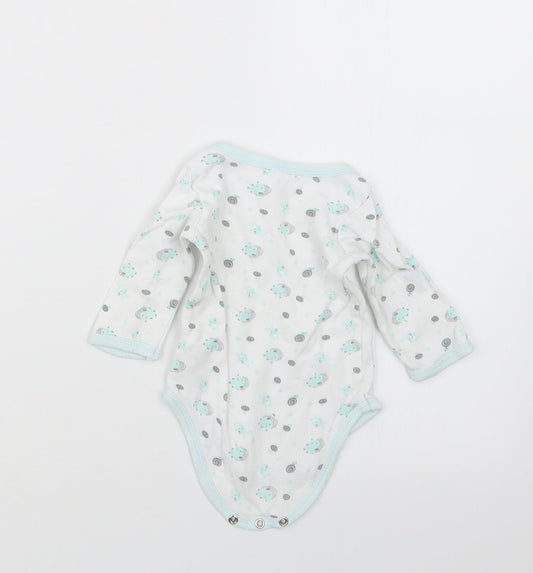 Preworn Baby Blue Geometric  Babygrow One-Piece Size 3-6 Months