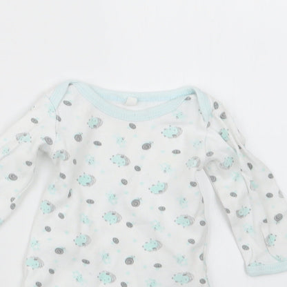 Preworn Baby Blue Geometric  Babygrow One-Piece Size 3-6 Months