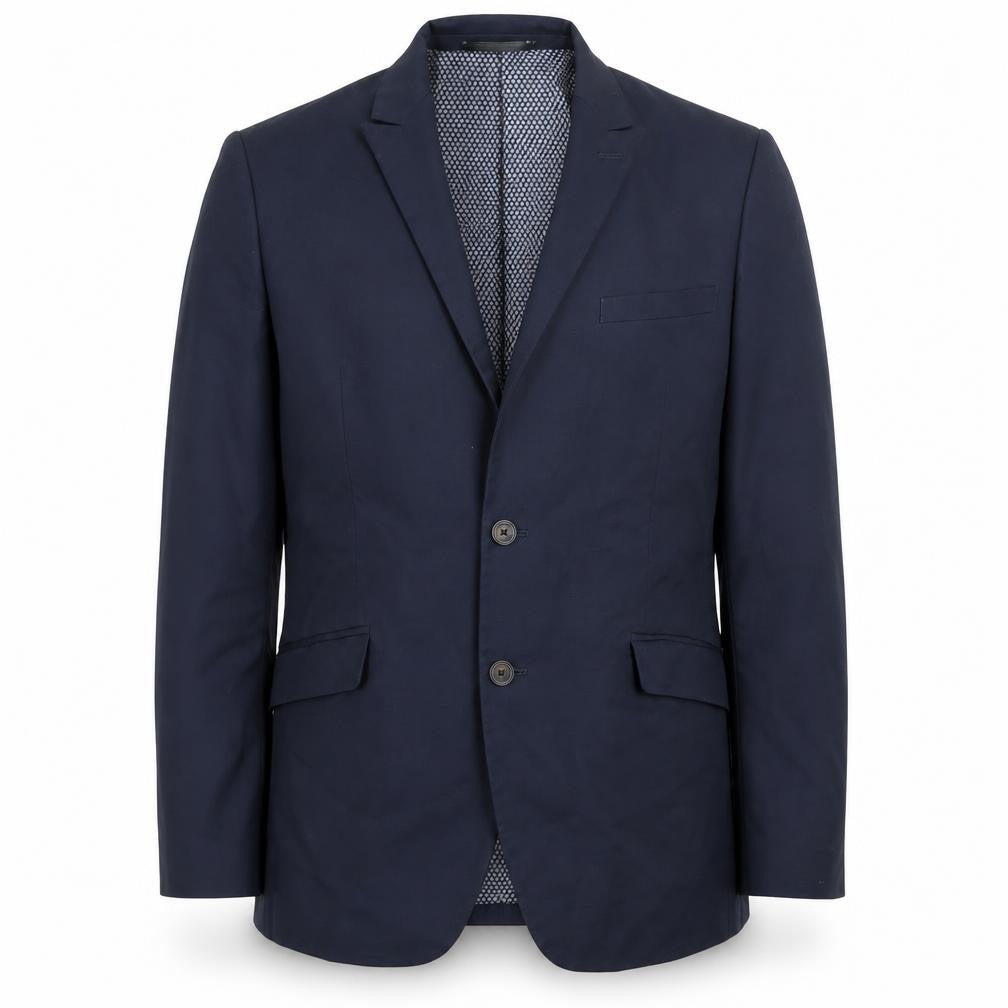 Front view of Marks & Spencer men’s blue jacket suit jacket, size 36
