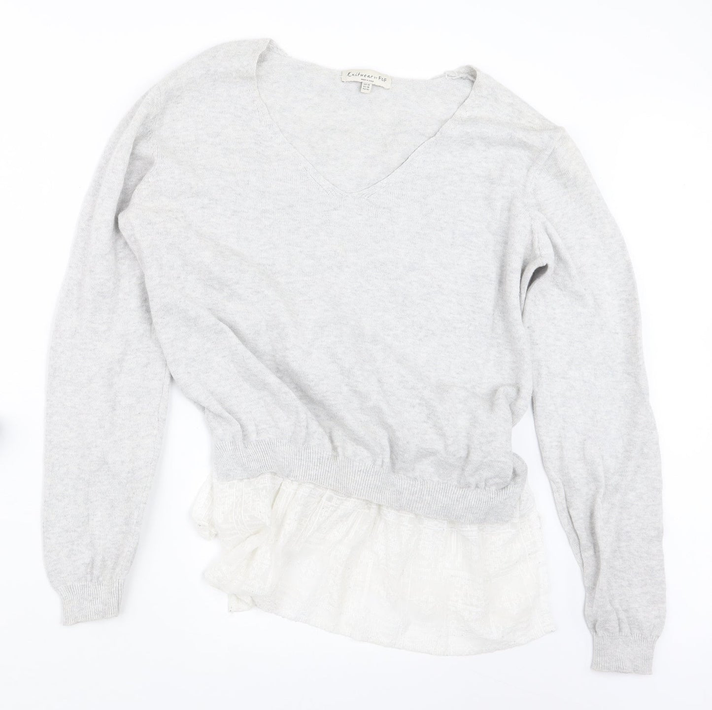 F&F Womens Grey  Knit Pullover Jumper Size 14