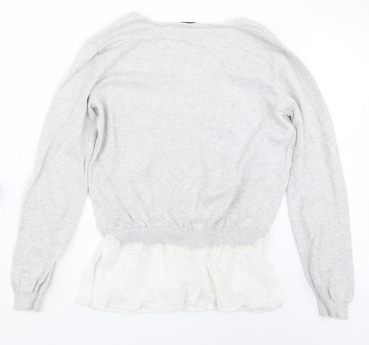F&F Womens Grey  Knit Pullover Jumper Size 14