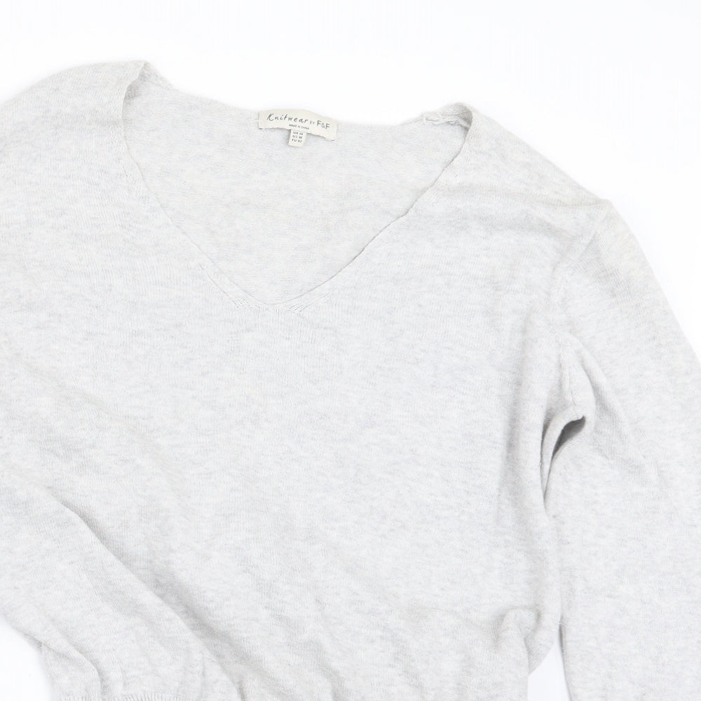 F&F Womens Grey  Knit Pullover Jumper Size 14