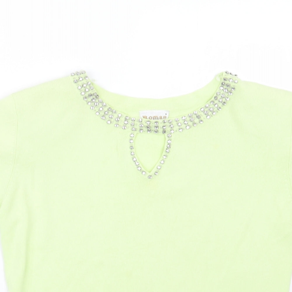 Womens UK Size S Roman Green Pullover Jumper