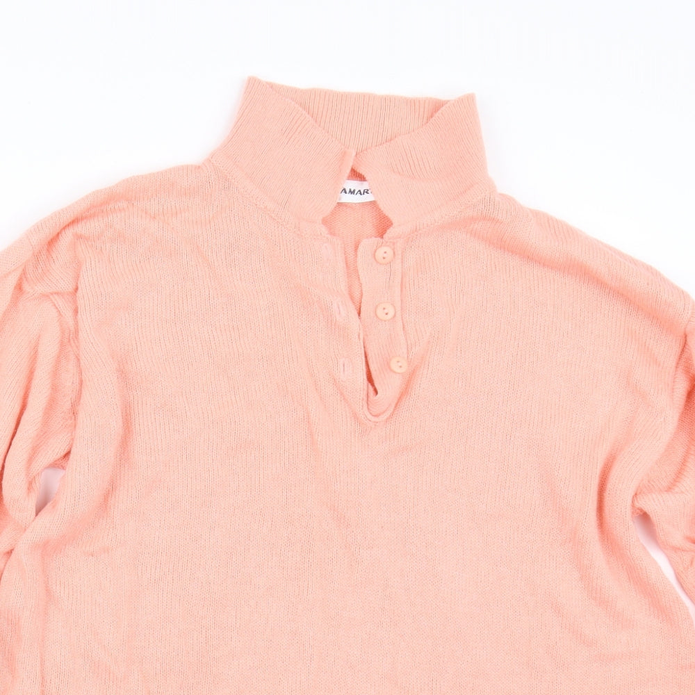 Damart Womens Orange  Knit Pullover Jumper Size 16