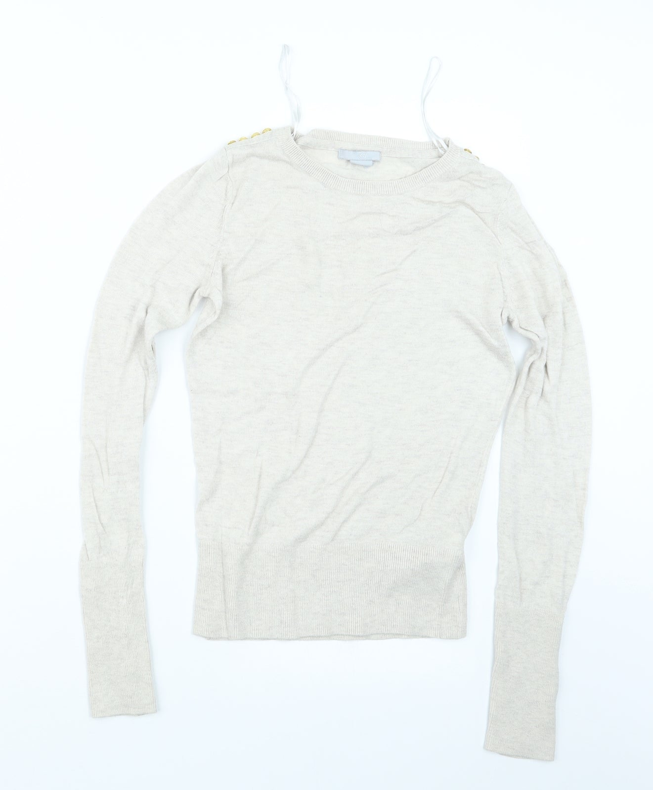 Womens UK Size XS H&M Beige Pullover Jumper