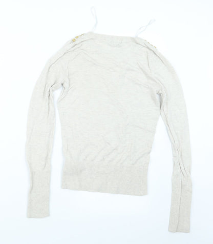 Womens UK Size XS H&M Beige Pullover Jumper