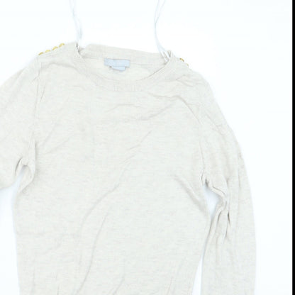 Womens UK Size XS H&M Beige Pullover Jumper