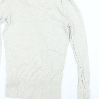 Womens UK Size XS H&M Beige Pullover Jumper