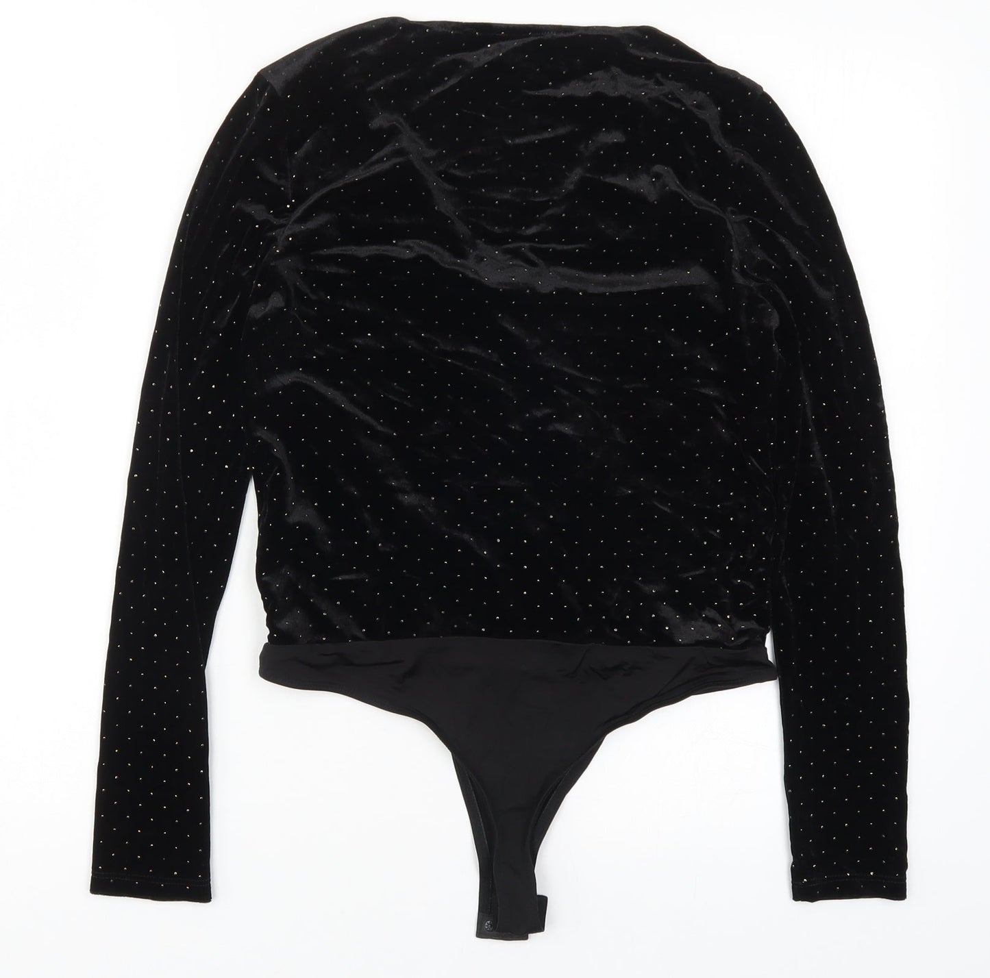 River Island Womens Black Polka Dot  Bodysuit One-Piece Size 10