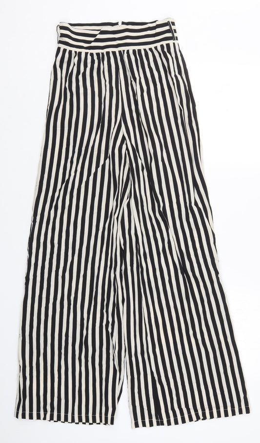 Boohoo Womens Black Striped  Trousers  Size 6 L29 in