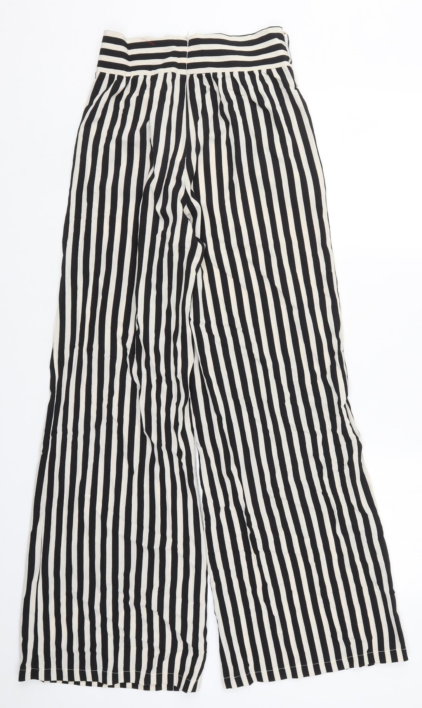 Boohoo Womens Black Striped  Trousers  Size 6 L29 in