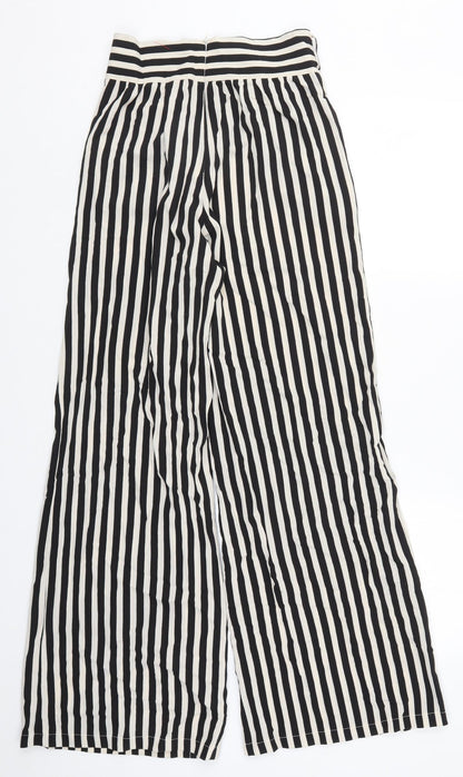 Boohoo Womens Black Striped  Trousers  Size 6 L29 in