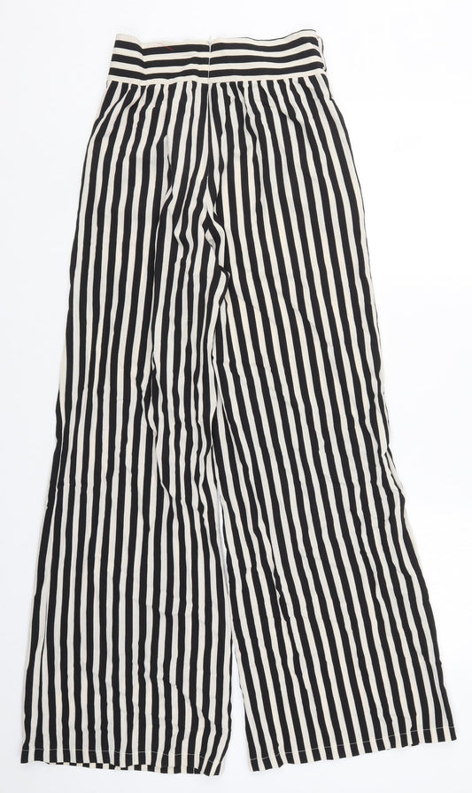 Boohoo Womens Black Striped  Trousers  Size 6 L29 in