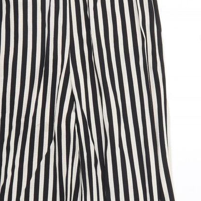 Boohoo Womens Black Striped  Trousers  Size 6 L29 in