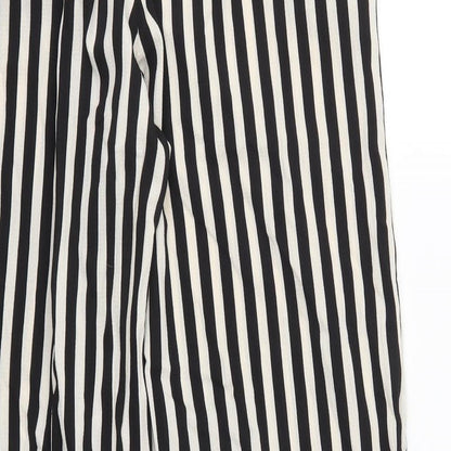 Boohoo Womens Black Striped  Trousers  Size 6 L29 in