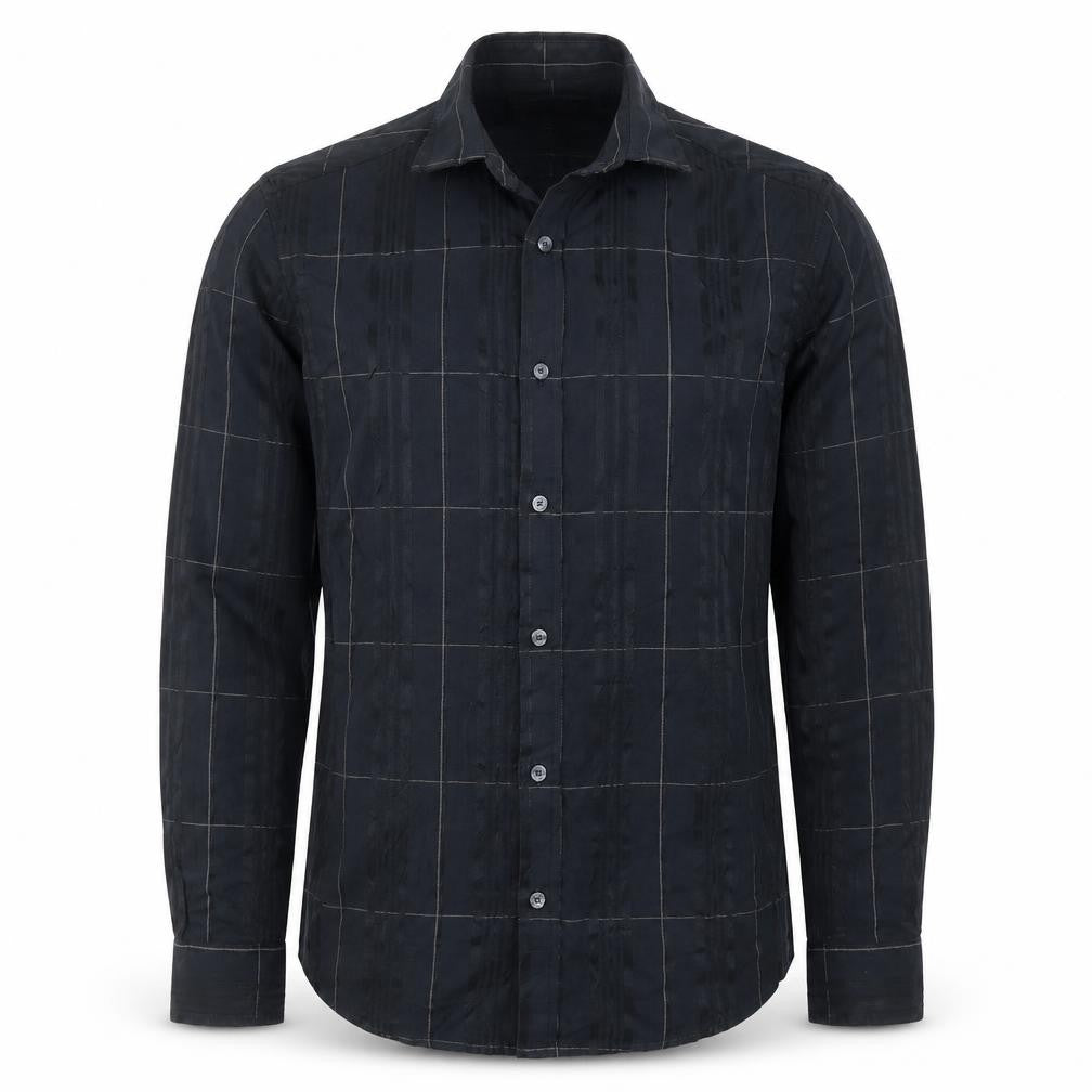 Mens UK Size S Marks and Spencer Black  Button-Up Long Sleeve Casual Shirt