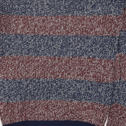 Cedar Wood State Mens Blue Striped Knit Pullover Jumper Size S  - Red
