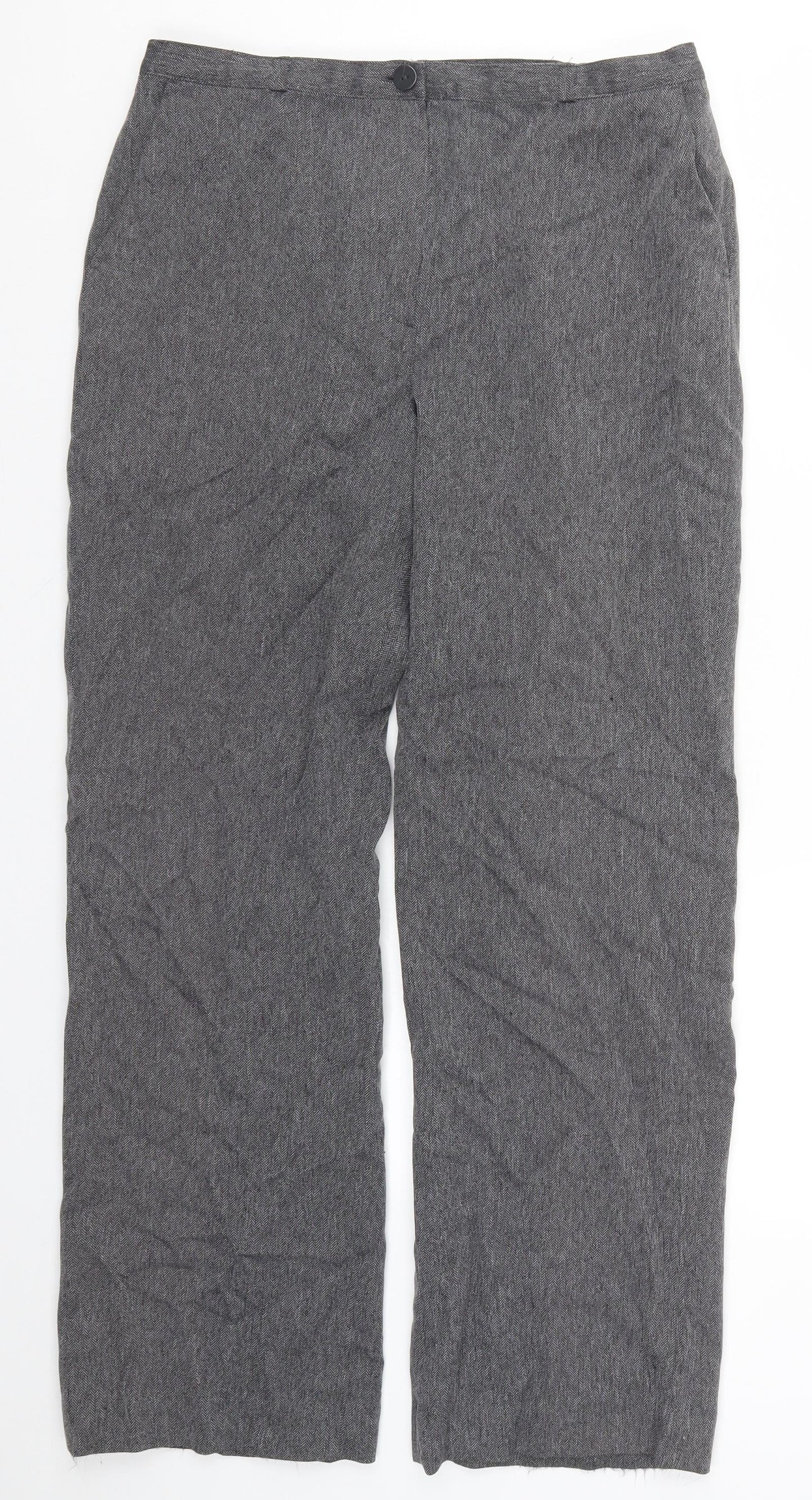 Womens UK Size 12 Debenhams Regular Fit  Grey Trousers