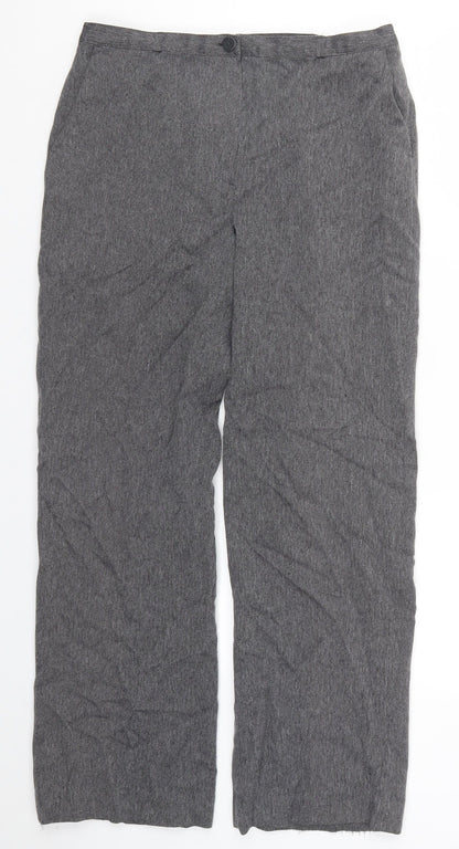 Womens UK Size 12 Debenhams Regular Fit  Grey Trousers