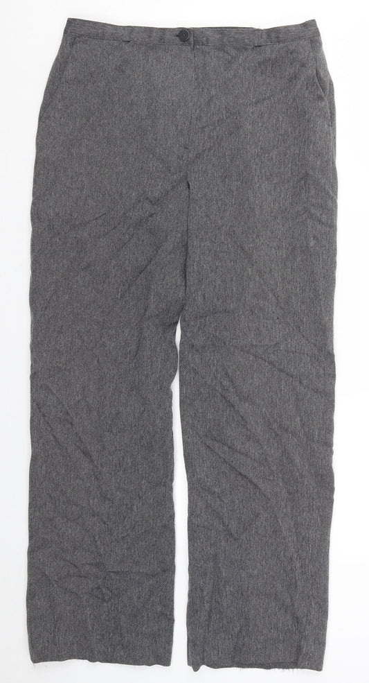 Womens UK Size 12 Debenhams Regular Fit  Grey Trousers