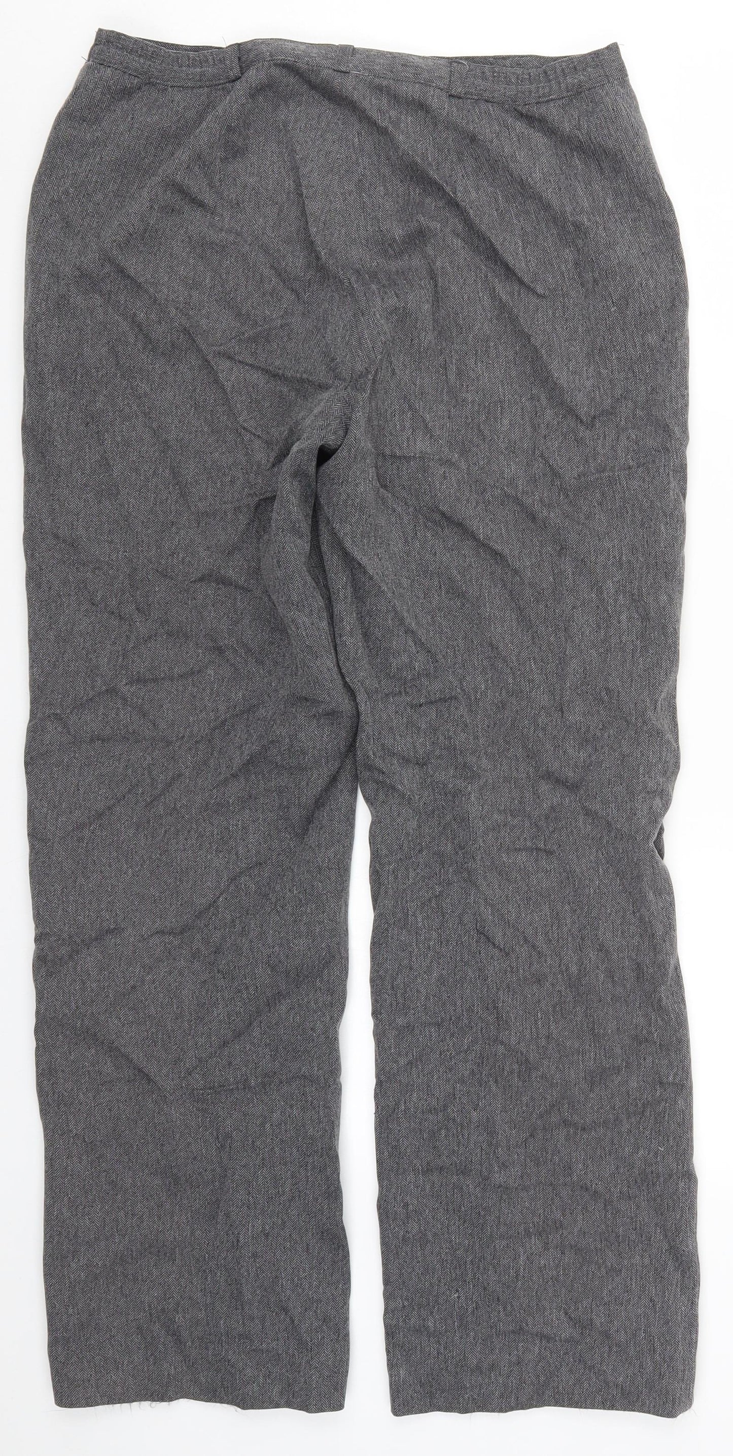 Womens UK Size 12 Debenhams Regular Fit  Grey Trousers