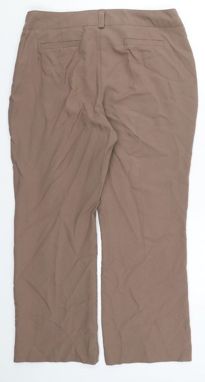 Womens UK Size 14 BHS Regular Fit  Brown Trousers