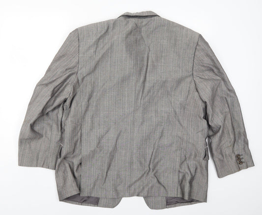 David Benedict Mens Grey Striped  Jacket Suit Jacket Size 44  - Pink