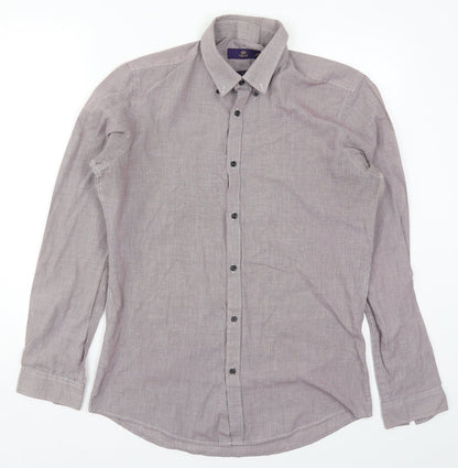 Mens UK Size 15.5 NEXT Red  Button-Up Long Sleeve Casual Shirt