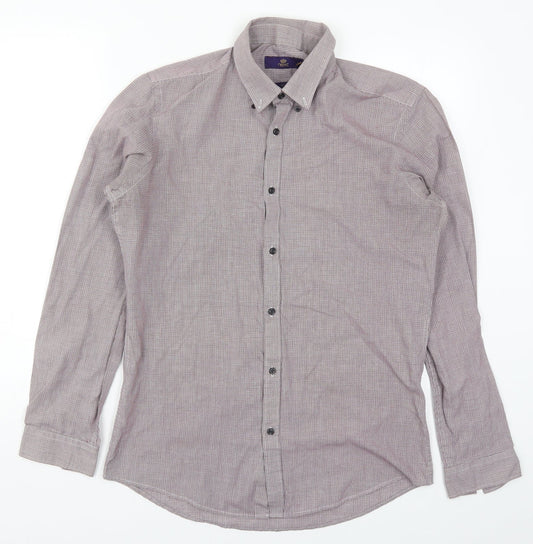 Mens UK Size 15.5 NEXT Red  Button-Up Long Sleeve Casual Shirt