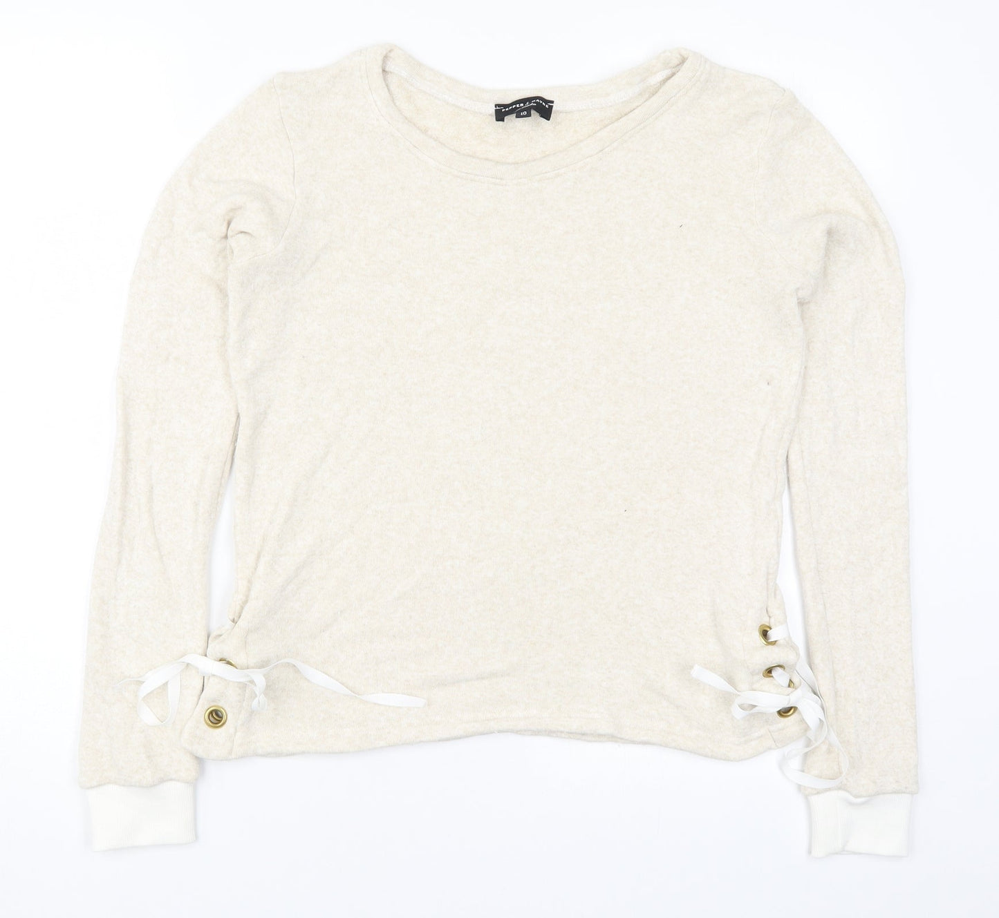 Pepper & Mayne Womens Beige Solid  Top Pyjama Top Size M