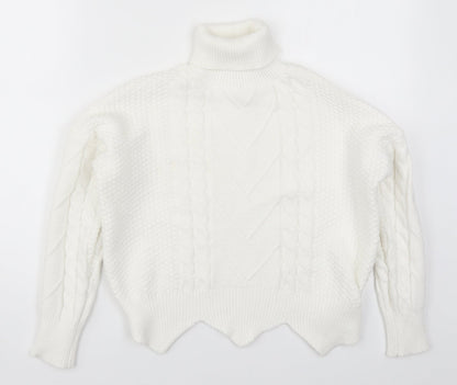 Exquisss Womens White  Knit Pullover Jumper One Size