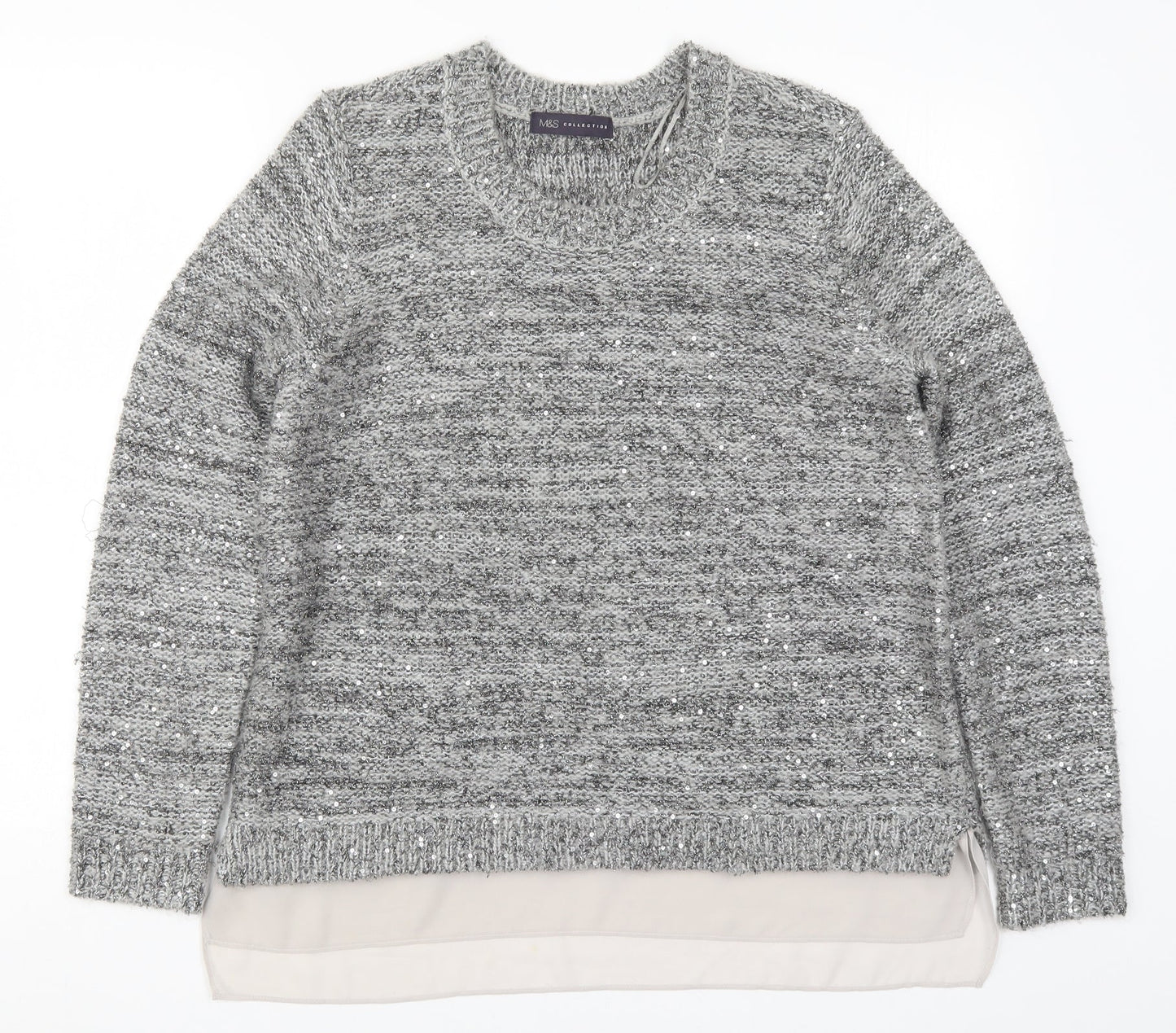 Womens UK Size 12 Marks and Spencer Grey Pullover Jumper