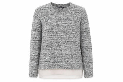 Front view of Marks & Spencer women’s grey knit jumper, size UK 12