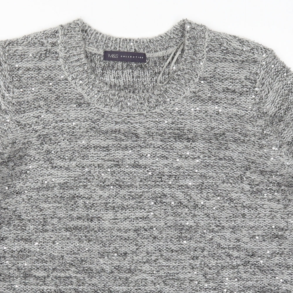 Womens UK Size 12 Marks and Spencer Grey Pullover Jumper