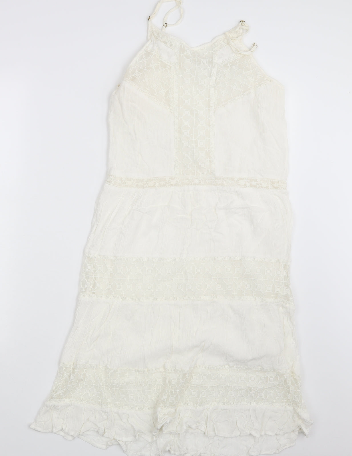 Boohoo Womens Ivory Argyle/Diamond  Fit & Flare  Size 8