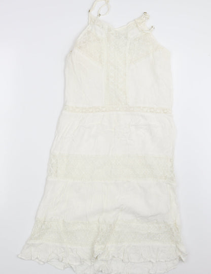 Boohoo Womens Ivory Argyle/Diamond  Fit & Flare  Size 8