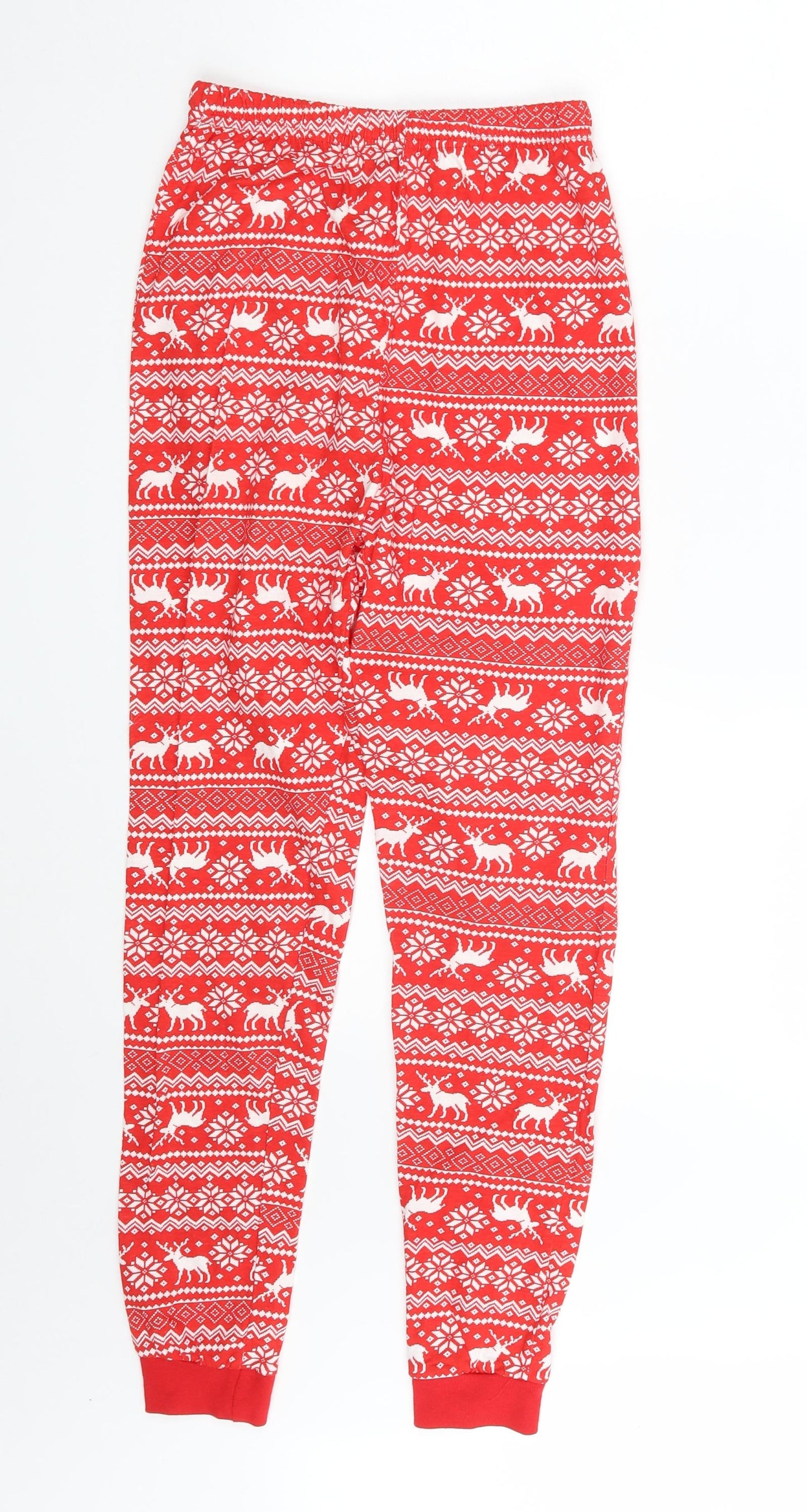 Pep & Co. Girls Red Fair Isle  Jegging Trousers Size 10-11 Years - Seasonal Christmas Festive Holiday