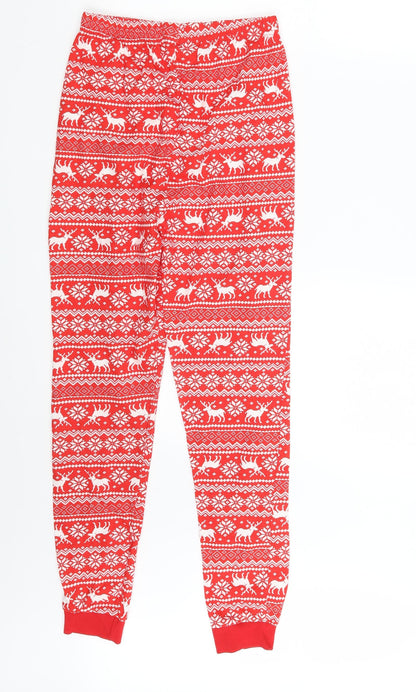 Pep & Co. Girls Red Fair Isle  Jegging Trousers Size 10-11 Years - Seasonal Christmas Festive Holiday