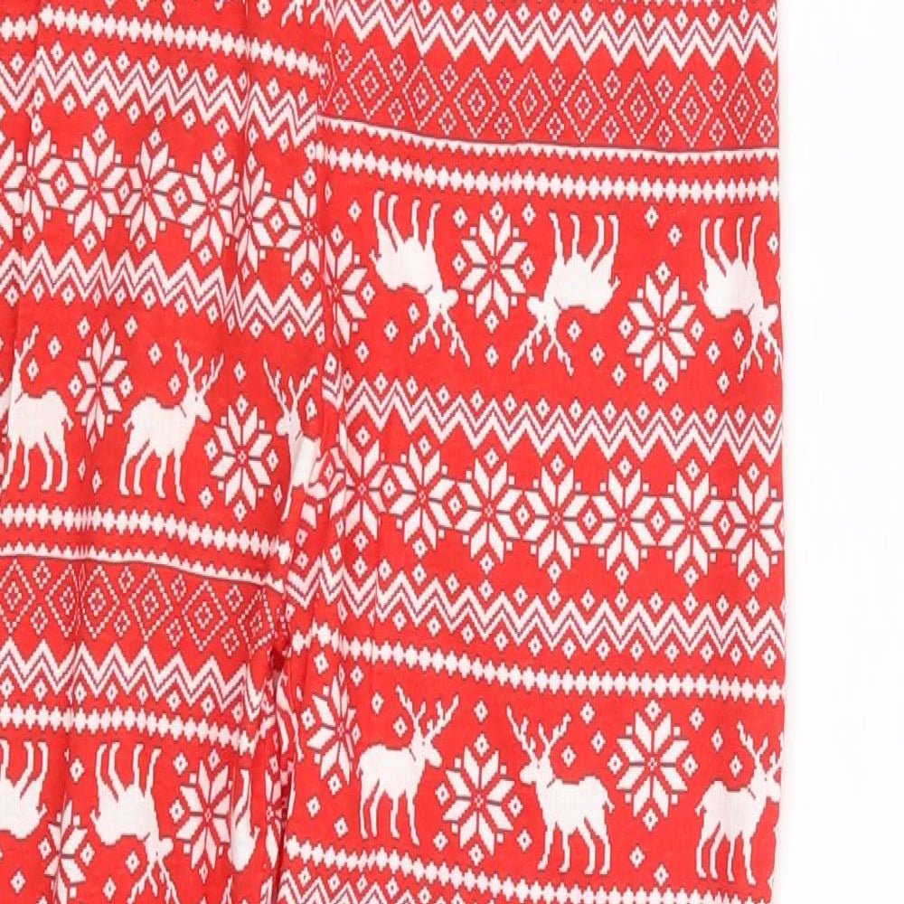 Pep & Co. Girls Red Fair Isle  Jegging Trousers Size 10-11 Years - Seasonal Christmas Festive Holiday