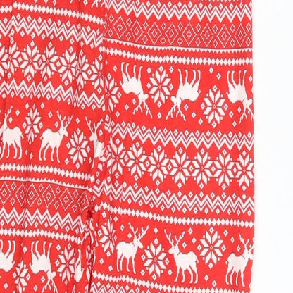 Pep & Co. Girls Red Fair Isle  Jegging Trousers Size 10-11 Years - Seasonal Christmas Festive Holiday